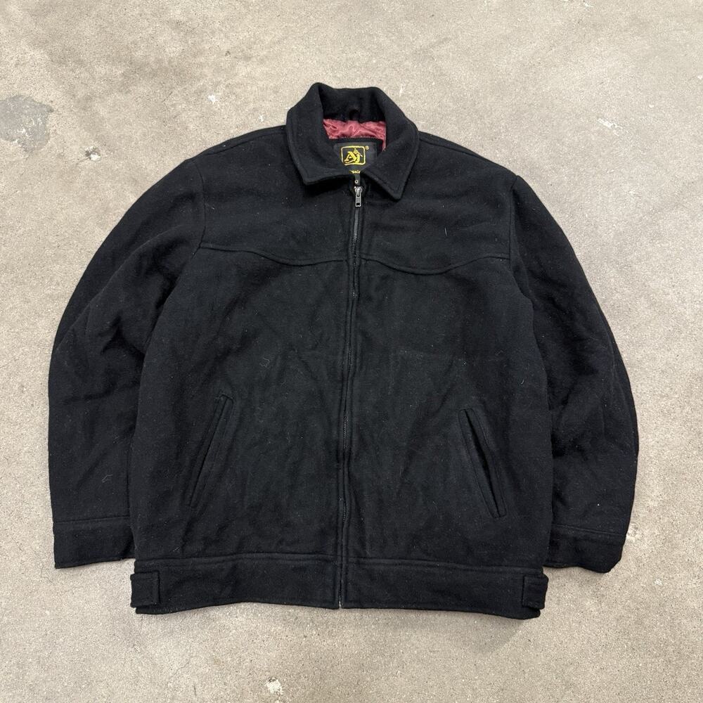 Vintage 90s California USA Wool Blend Bomber Insulated Full Zip Jacket Black L